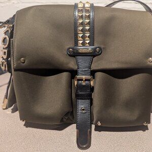 BUNDLE! Michael Kors Olivia Large Messenger Bag with Studded Strap and Wallet